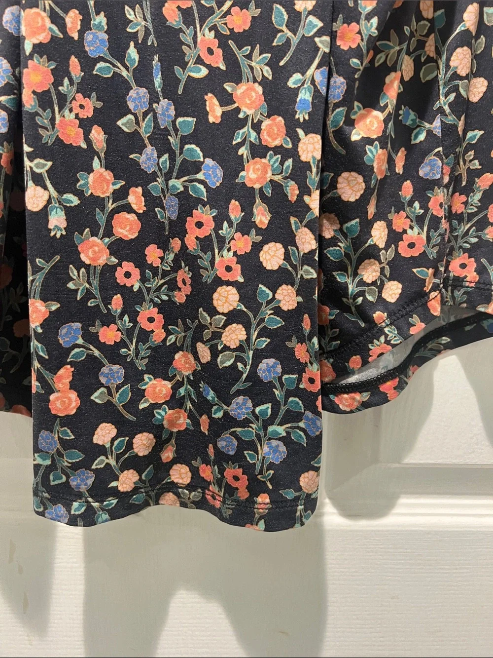 kate spade Black Tank Top with Coral, Blue & Black Floral Print